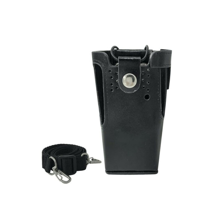 Hard Leather Case Carrying Holder Holster for Motorola HT750 HT1250 HT1550 GP340 GP320 GP328 GP338 GP360 GP380 with Adjustable Shoulder Strap