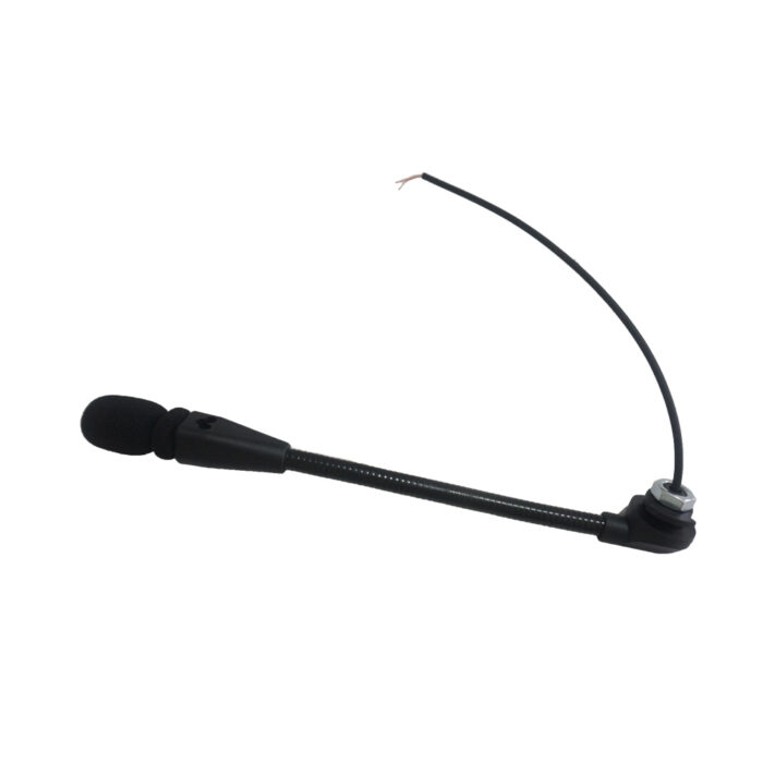 Replacement mic boom with electret microphone for noise canceling headsets