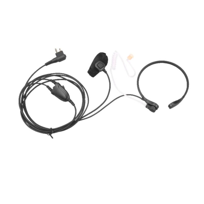 Throat Mic Microphone Covert Acoustic Tube Earpiece Headset with Finger PTT YM09