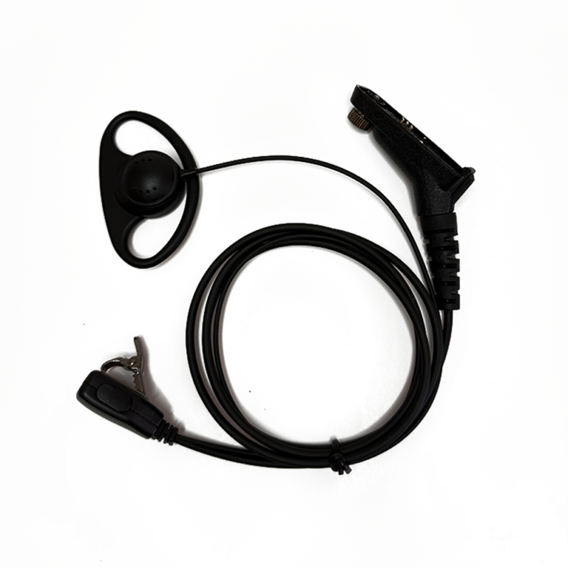 D-Shaped Surveillance Earpiece with PTT Mic for Motorola XPR 6550, XPR 7550, XPR 6350, XPR 7350, XPR 7550e, XPR 7580e Walkie Talkies